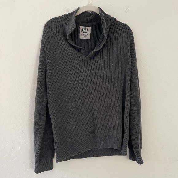 Authentic Express Mens Long Sleeve Snap Neck Sweater - Picture 1 of 6